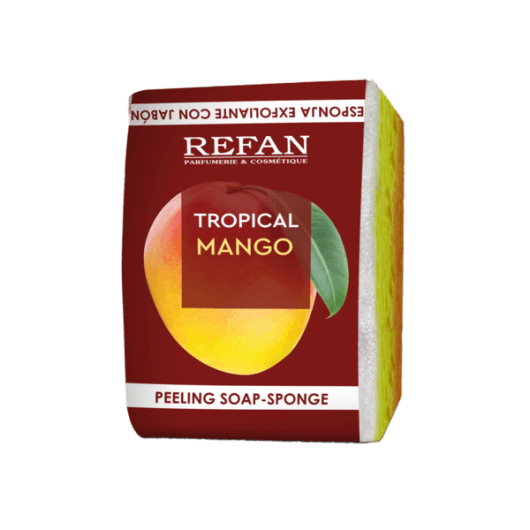 Esponja exfoliante con jabón de mango